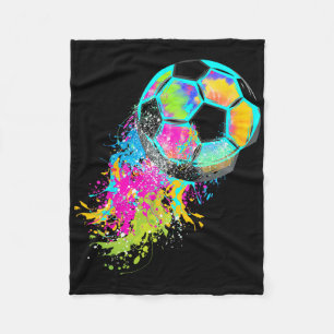 Colorful Tie Dye Soccer Ll Fleece Blanket