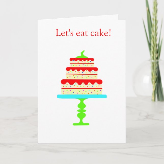 Colorful Tiered Birthday Cake Birthday Card (Front)