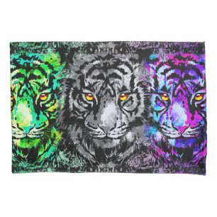 Colorful Tiger Artwork - Cool Tiger Pillowcase