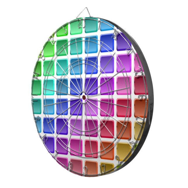 COLORFUL TILE SQUARES DARTBOARD (Front Right)