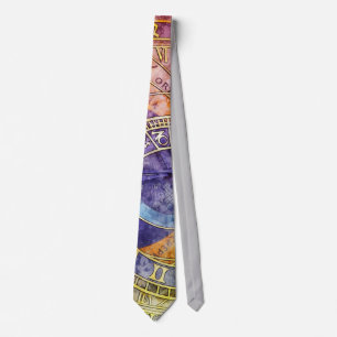 Colorful Time Astrology Abstract Tie