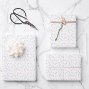 Colorful Tiny Baby Foot Prints   Wrapping Paper Sheet