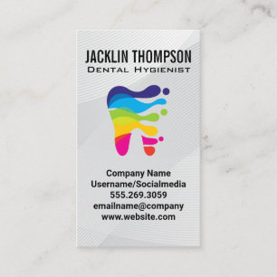 Colorful Tooth Logo Dental Professional Business Card