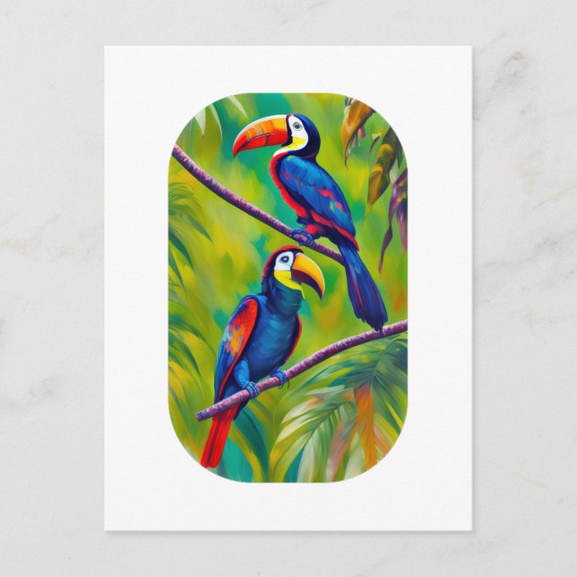 Colorful Toucan Bird Art Postcard (Front)