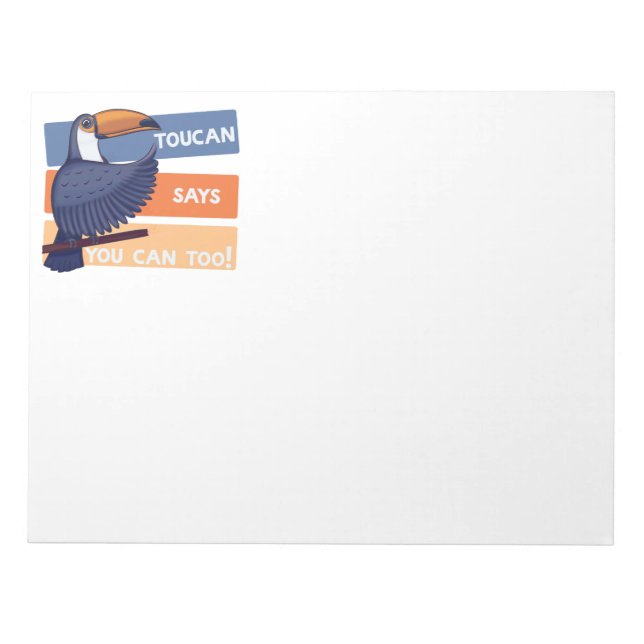 Colorful Toucan Bird with Positive Message Notepad (Front)