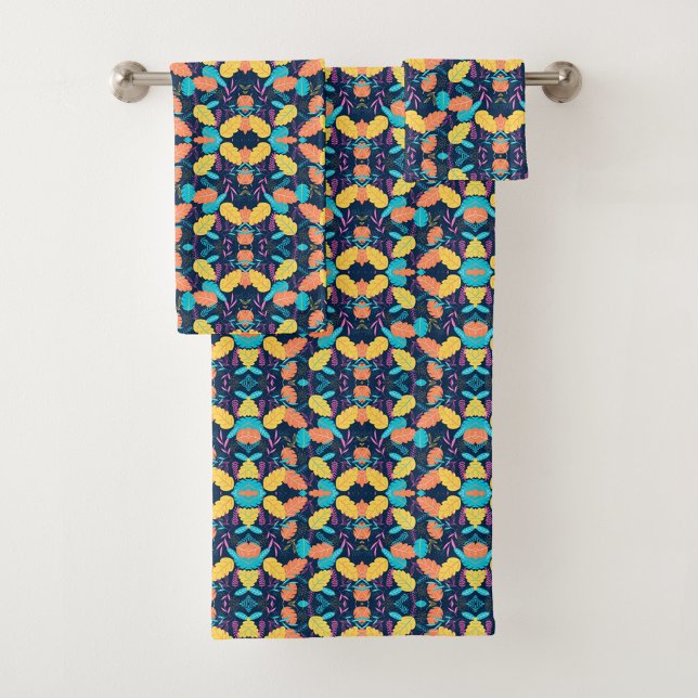 colorful towel and washcloth set with a vibrant  (Creator Uploaded)