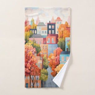 Colorful Town Hand Towel