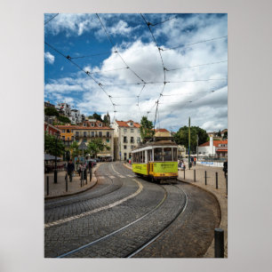 Colorful Traditional Tram Alfama Lisbon Portugal Poster