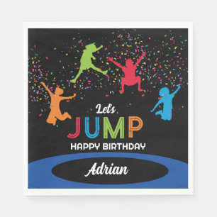Colorful Trampoline Park Jump Kids Birthday Party Napkin
