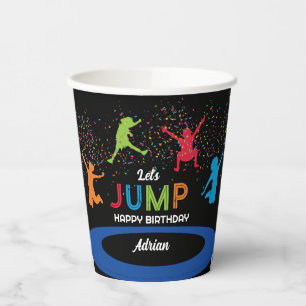 Colorful Trampoline Park Jump Kids Birthday Party Paper Cups