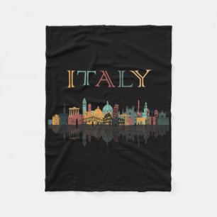 Colorful Travel Around Italy Family Shirt European Fleece Blanket