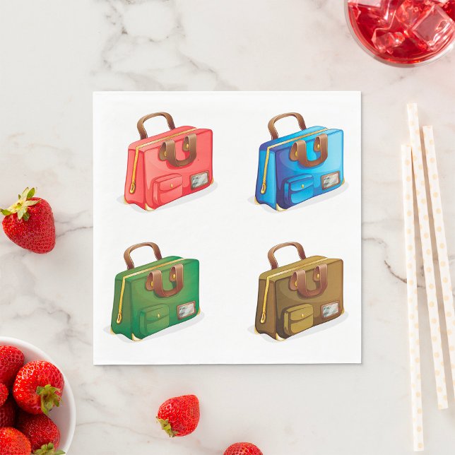 Colorful Travel Briefcase Collection Napkin (Creator Uploaded)