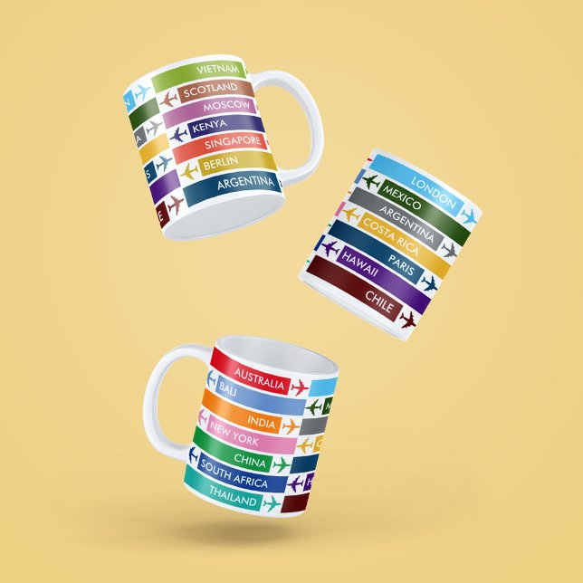 Colorful Travel Bucket List Coffee Mug (Creator Uploaded)