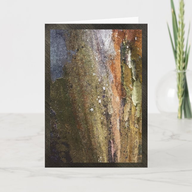 Colorful tree bark, 5"x7", greeting card, blank card (Front)