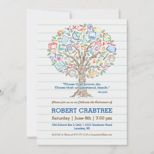 Colorful Tree of Knowledge Teacher Retirement Card