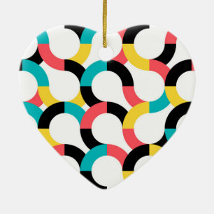Colorful, trendy, cheerful, fun modern geometric ceramic tree decoration