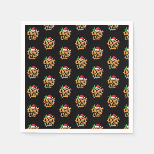 Colorful Trendy Christmas  Napkin (Front)
