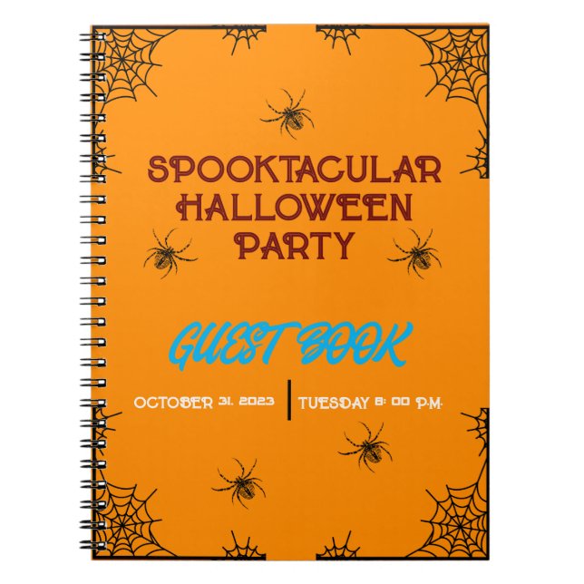 COLORFUL TRENDY HALLOWEEN SPOOKY PARTY GUEST  NOTEBOOK (Front)