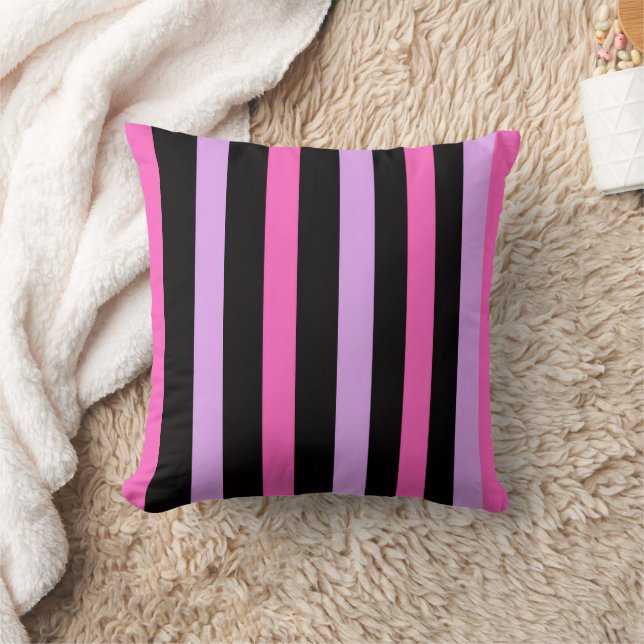 Colorful Trendy pink and black  Cushion (Blanket)