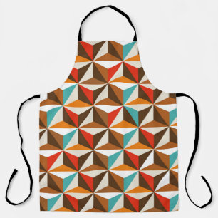 Colorful triangle tiles seamless vintage pattern. apron