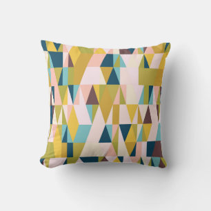 Colorful triangle tiles, vintage background. cushion