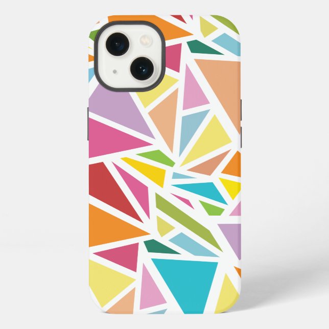 Colorful triangles pattern iPhone case (Back)