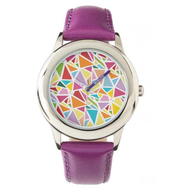 Colorful triangles pattern watch (Front)