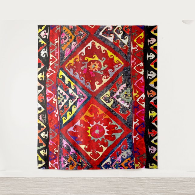 Colorful Tribal Afghanistan Style Tapestry (Front)