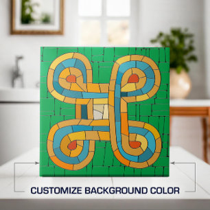 Colorful Tribal Mosaic Art Tile