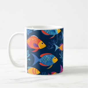 Colorful tropical fish coffee mug
