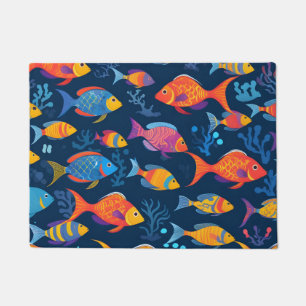 Colorful tropical fish doormat