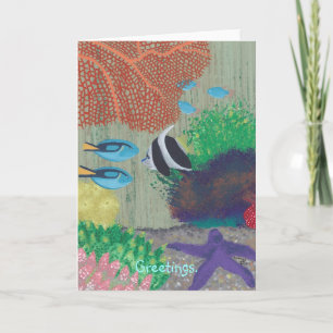 Colorful Tropical fish painting Greeting Cards