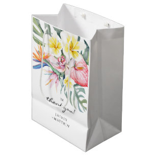 Colorful Tropical Floral Botanical Wedding Medium Gift Bag