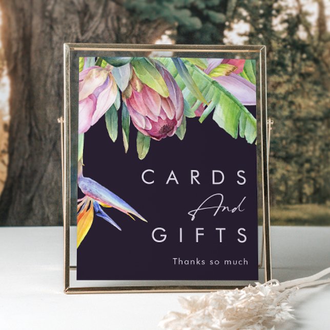 Colorful Tropical Floral | Purple Cards and Gifts Poster (Creator Uploaded)