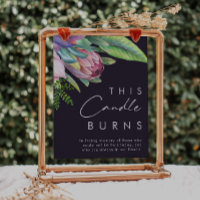 Colorful Tropical Floral Purple This Candle Burns