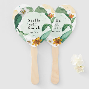 Colorful Tropical Floral Wedding Hand Fan