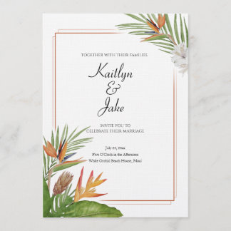 Colorful Tropical Floral Wedding Invitation
