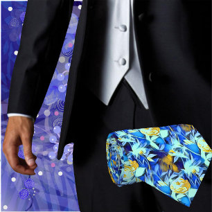 Colorful Tropical Flowers Floral Artistic Neck Tie