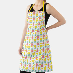 Colorful Tropical Fruit Pattern Apron