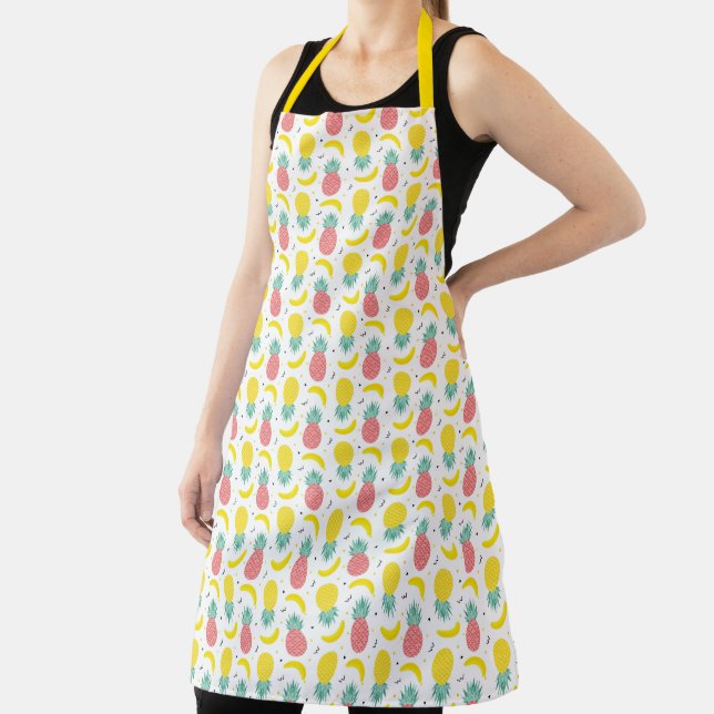Colorful Tropical Fruit Pattern Apron (Insitu)