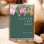 Colorful Tropical | Green Cards and Gifts Custom Poster<br><div class="desc">This colorful tropical | green cards and gifts custom poster is perfect for your modern boho destination green, purple, peach wedding. Design features an elegant bouquet of classic beach watercolor greenery and flowers, including sage green eucalyptus, mauve and red protea, blush pink hibiscus, orange and blue bird of paradise, and...</div>