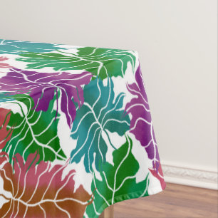 Colorful tropical leaves tablecloth
