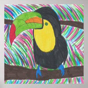 Colorful Tropical Toucan Poster