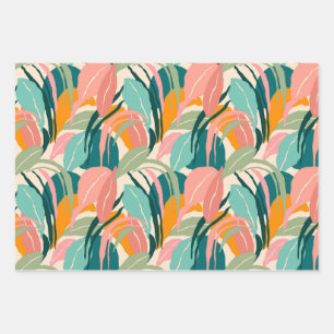Colorful Tropicals: Beach Palms Wrapping Paper