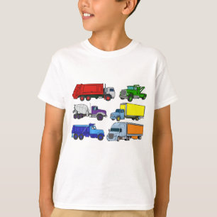 Colorful Trucks Illustrations T-Shirt