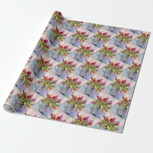 Colorful Tulip Bouquet Wrapping Paper