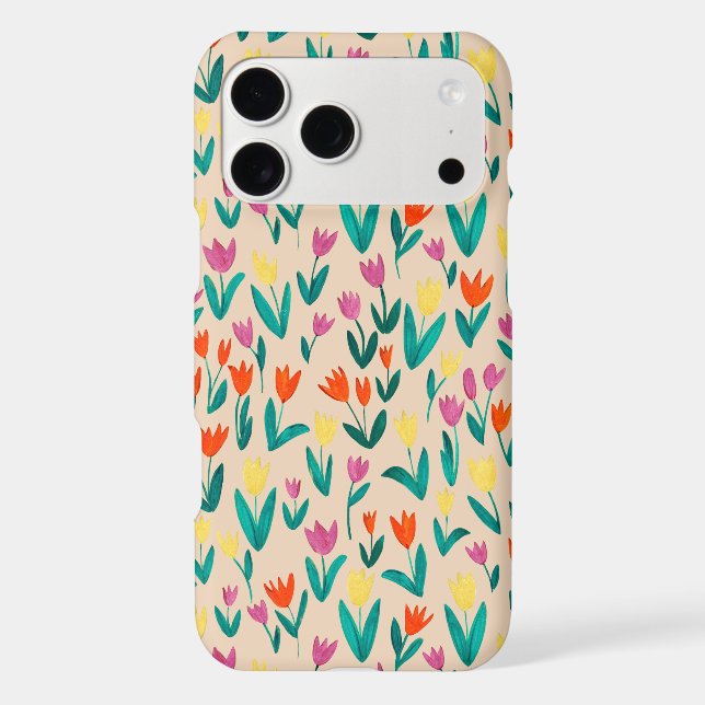 Colorful Tulip Pattern Cute Floral Spring (Back)