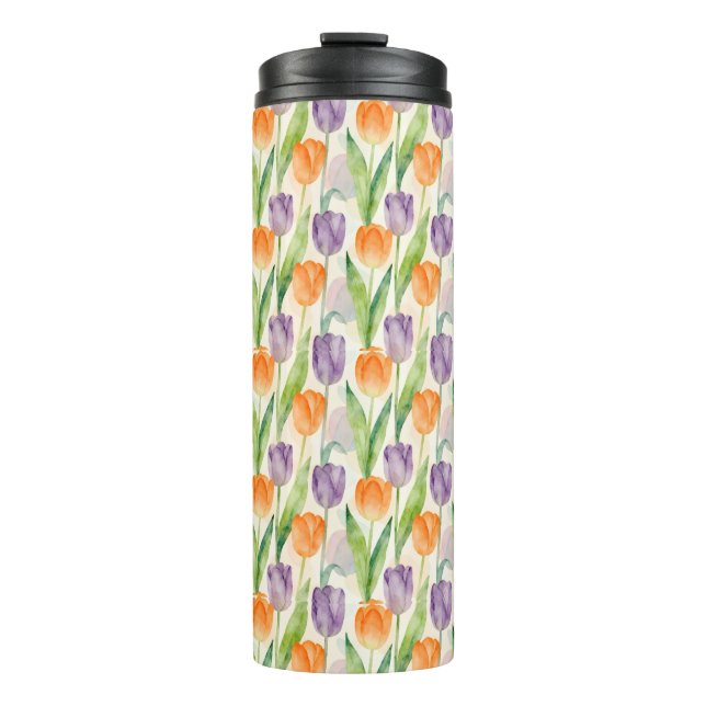 Colorful Tulip Pattern Thermal Tumbler (Front)