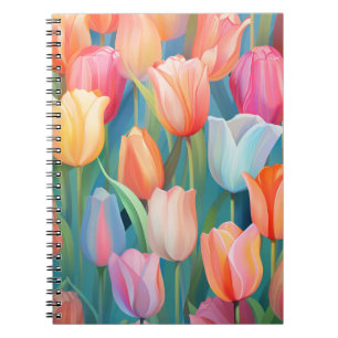 Colorful Tulips Art Pattern Notebook