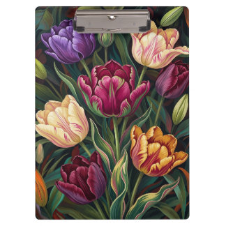 Colorful Tulips Floral Clipboard